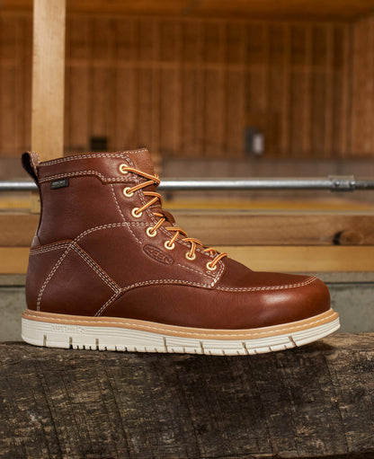 Keen Men's San Jose 6" Waterproof Boot (Soft Toe) Cascade Brown
