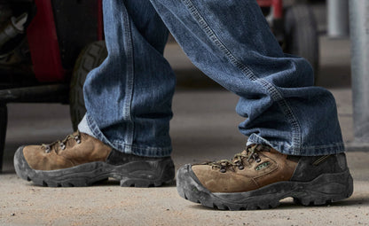 Keen Men's Pittsburgh Energy 6" Waterproof Boot (Carbon Toe) Cascade Brown/Greener Pastures