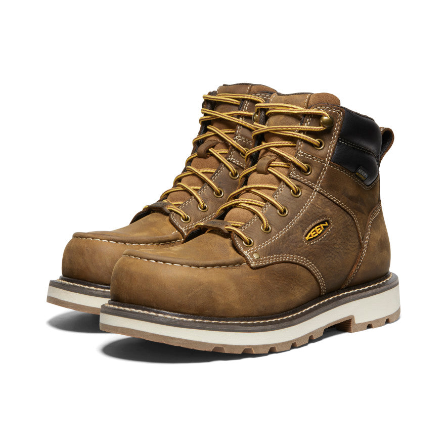 Keen Men's Cincinnati 6" Waterproof 90° Heel Boot (Carbon Toe) Belgian/Sandshell