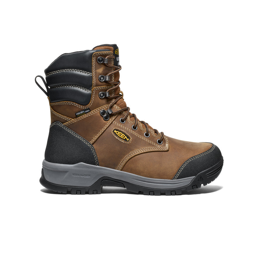 Keen Men's Evanston 8" Insulated Waterproof Boot (Soft Toe) Bison/Black