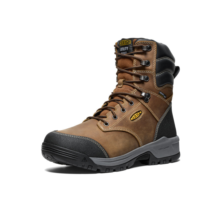 Keen Men's Evanston 8" Insulated Waterproof Boot (Soft Toe) Bison/Black