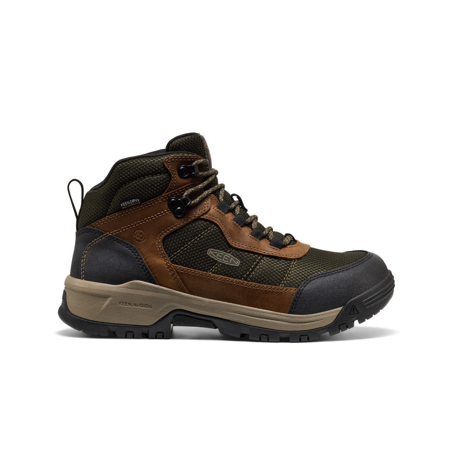 Keen Men's Skokie Waterproof Work Boot (Soft Toe) Forest Night/Black
