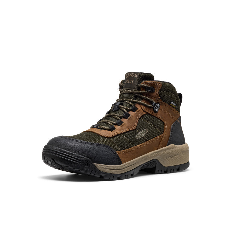 Keen Men's Skokie Waterproof Work Boot (Soft Toe) Forest Night/Black