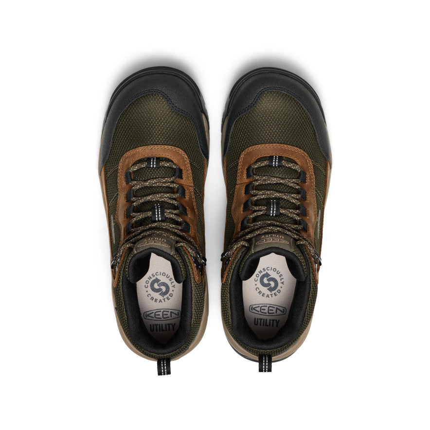 Keen Men's Skokie Waterproof Work Boot (Soft Toe) Forest Night/Black