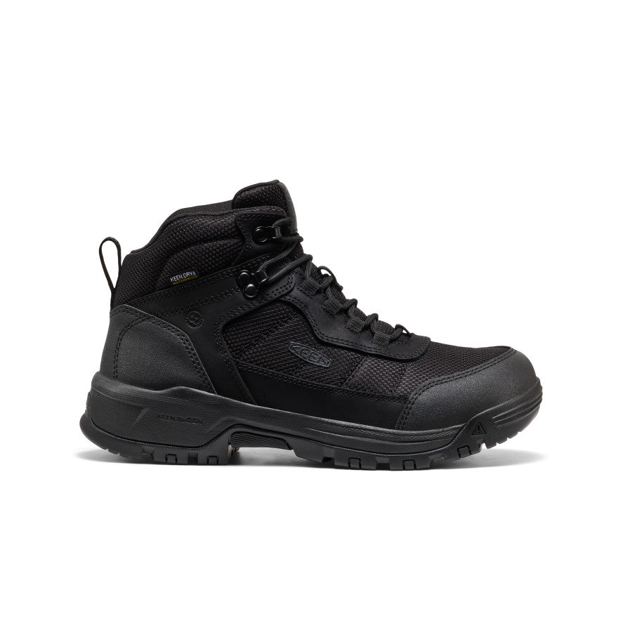 Keen Men's Skokie Waterproof Work Boot (Soft Toe) Black/Black