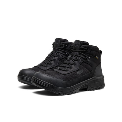 Keen Men's Skokie Waterproof Work Boot (Soft Toe) Black/Black