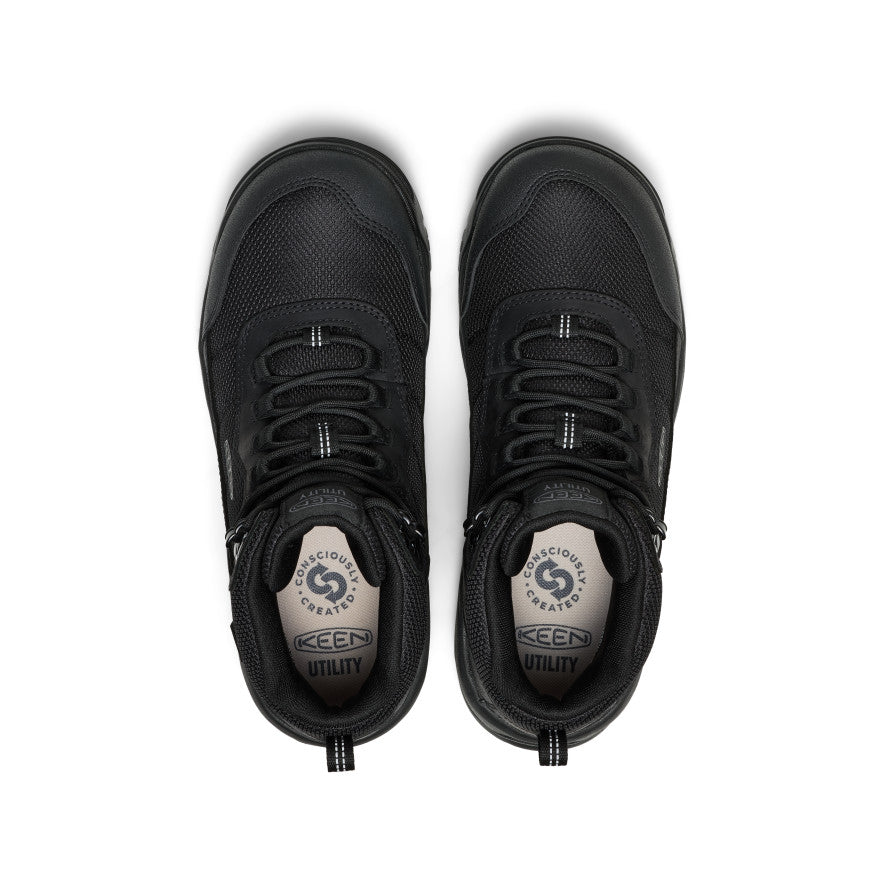 Keen Men's Skokie Waterproof Work Boot (Soft Toe) Black/Black