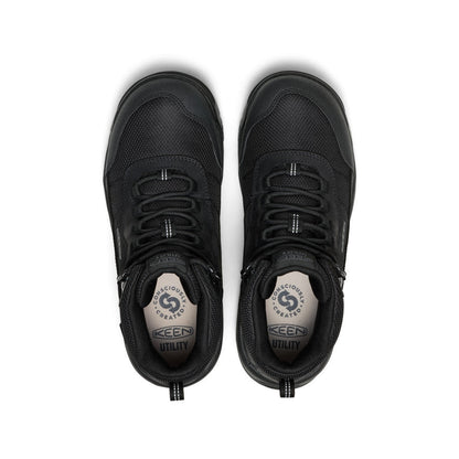 Keen Men's Skokie Waterproof Work Boot (Soft Toe) Black/Black