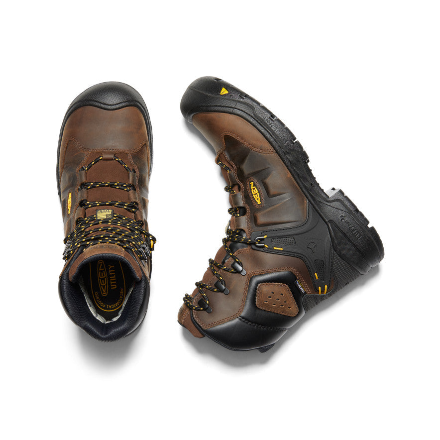 Keen Men's Dover 8" Insulated Waterproof Boot (Carbon Toe) Dark Earth/Black
