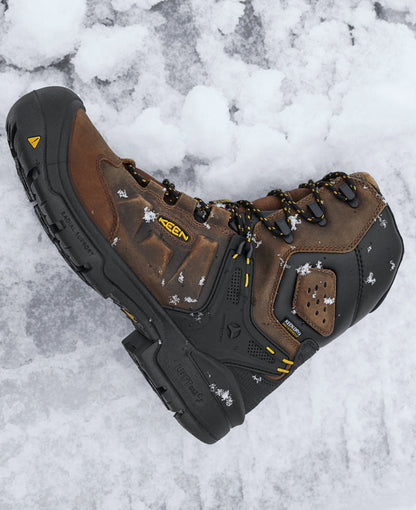Keen Men's Dover 8" Insulated Waterproof Boot (Carbon Toe) Dark Earth/Black