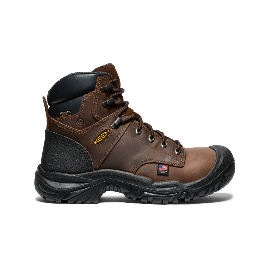 Keen Men's Mt Vernon II 6" Waterproof Boot (Steel Toe) Dark Earth/Black