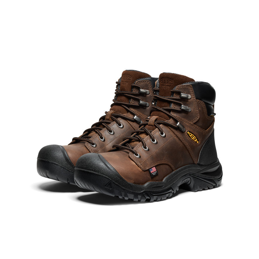 Keen Men's Mt Vernon II 6" Waterproof Boot (Steel Toe) Dark Earth/Black