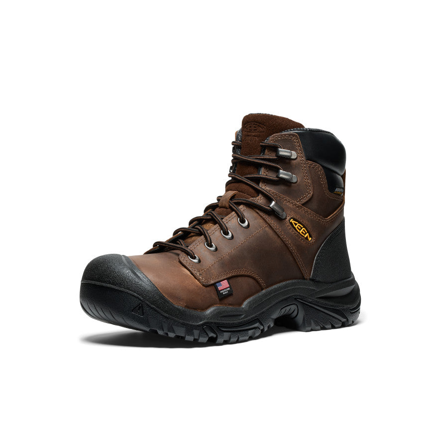 Keen Men's Mt Vernon II 6" Waterproof Boot (Steel Toe) Dark Earth/Black
