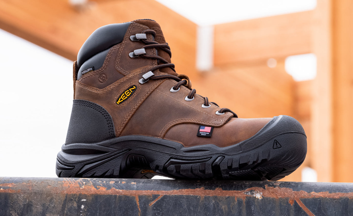 Keen Men's Mt Vernon II 6" Waterproof Boot (Steel Toe) Dark Earth/Black