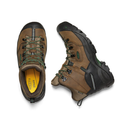 Keen Men's Pittsburgh Energy 6" Waterproof Boot (Soft Toe) Cascade Brown/Greener Pastures