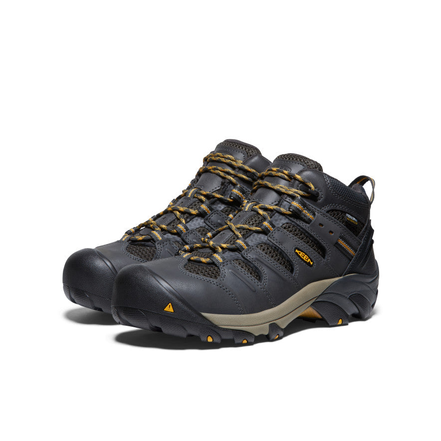 Keen Men's Lansing Mid Waterproof (Steel Toe) Raven/Tawny Olive