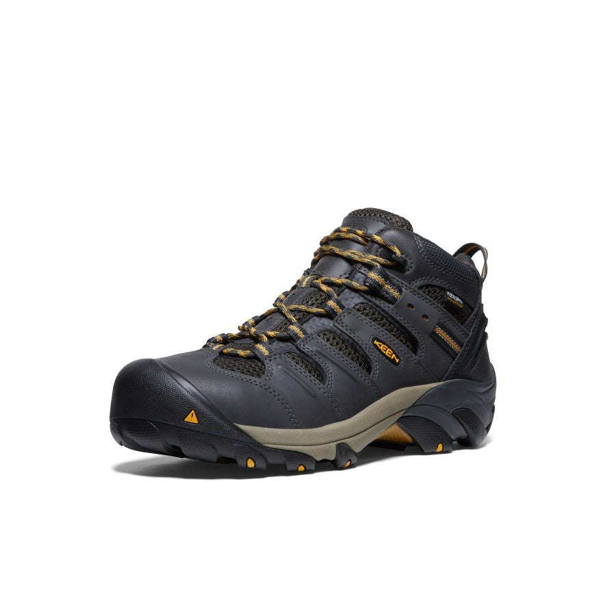 Keen Men's Lansing Mid Waterproof (Steel Toe) Raven/Tawny Olive