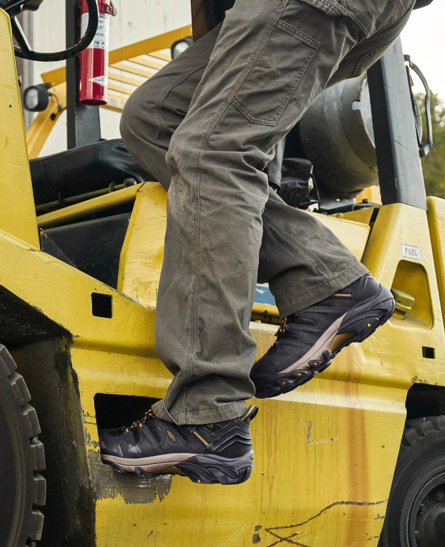 Keen Men's Lansing Mid Waterproof (Steel Toe) Raven/Tawny Olive
