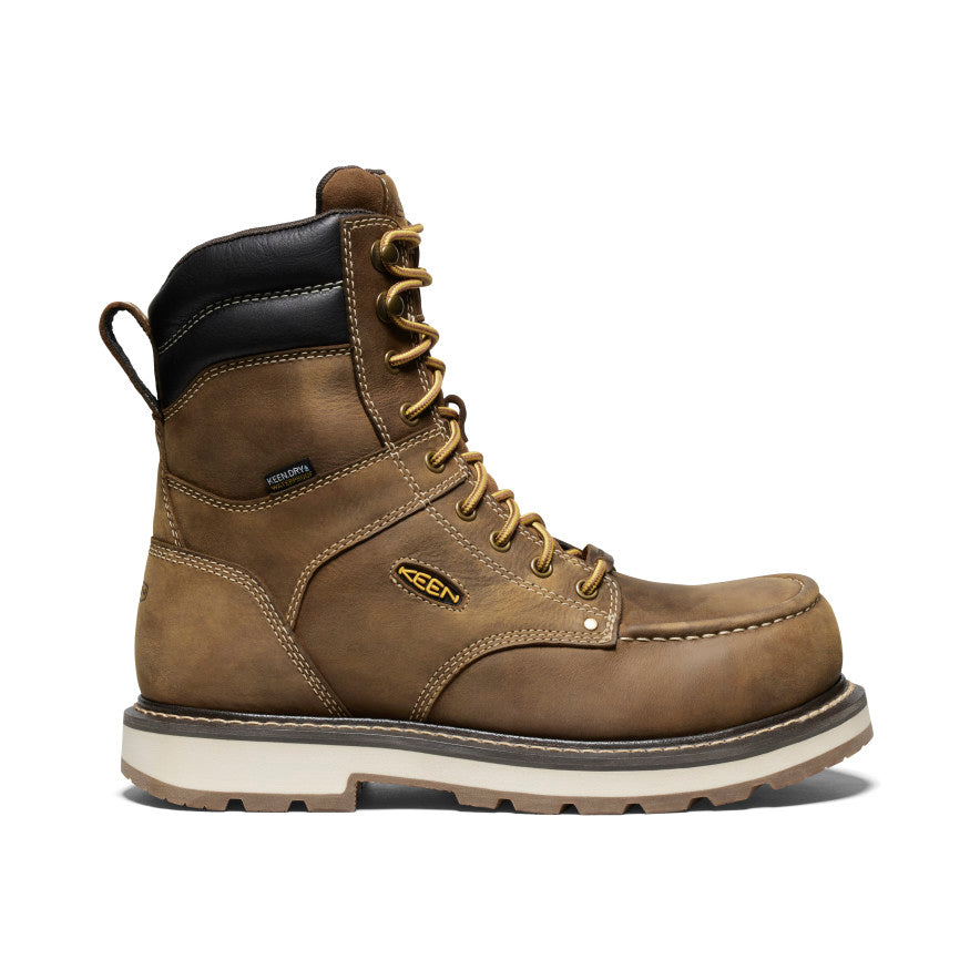 Keen Men's Cincinnati 8" Waterproof 90° Heel Boot (Carbon Toe) Belgian/Sandshell