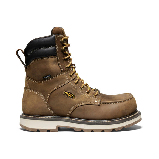 Keen Men's Cincinnati 8" Waterproof 90° Heel Boot (Carbon Toe) Belgian/Sandshell