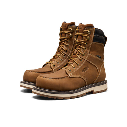 Keen Men's Cincinnati 8" Waterproof 90° Heel Boot (Carbon Toe) Belgian/Sandshell