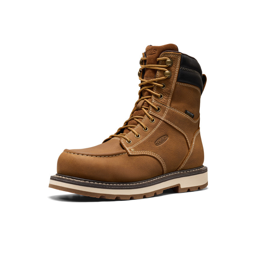 Keen Men's Cincinnati 8" Waterproof 90° Heel Boot (Carbon Toe) Belgian/Sandshell
