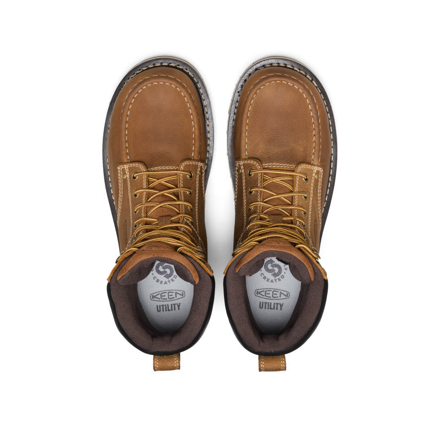 Keen Men's Cincinnati 8" Waterproof 90° Heel Boot (Carbon Toe) Belgian/Sandshell