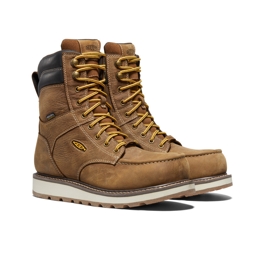 Keen Men's Cincinnati 8" Waterproof Boot (Carbon Toe) Belgian/Sandshell