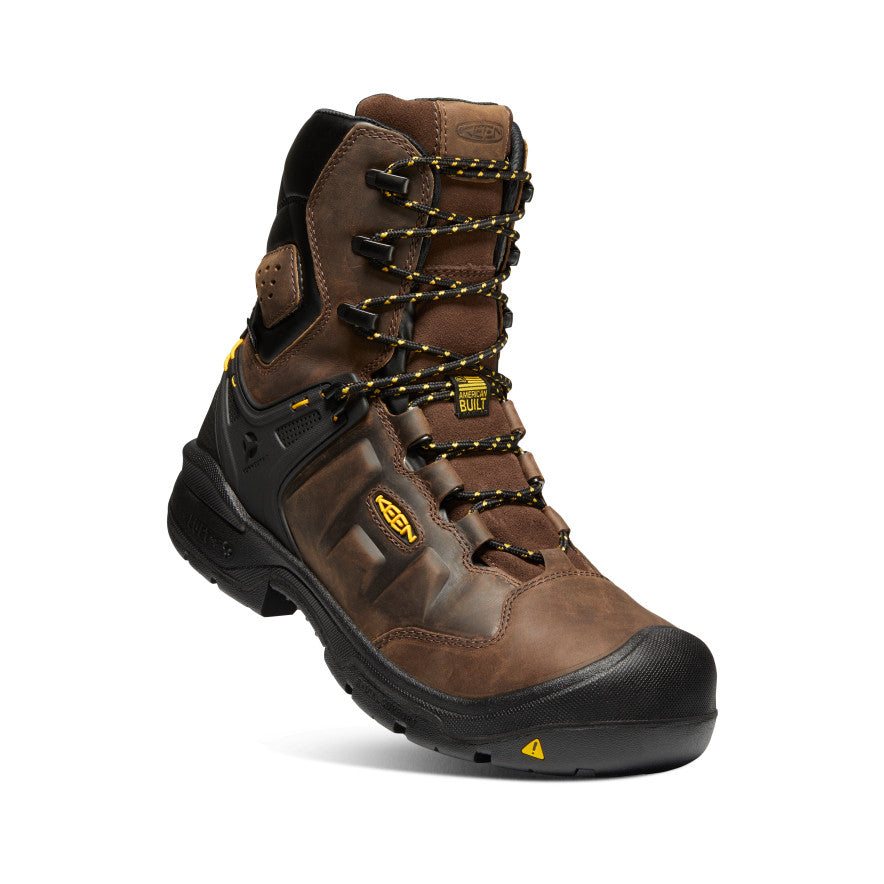 Keen Men's Dover 8" Waterproof Boot (Carbon Toe) Dark Earth/Black