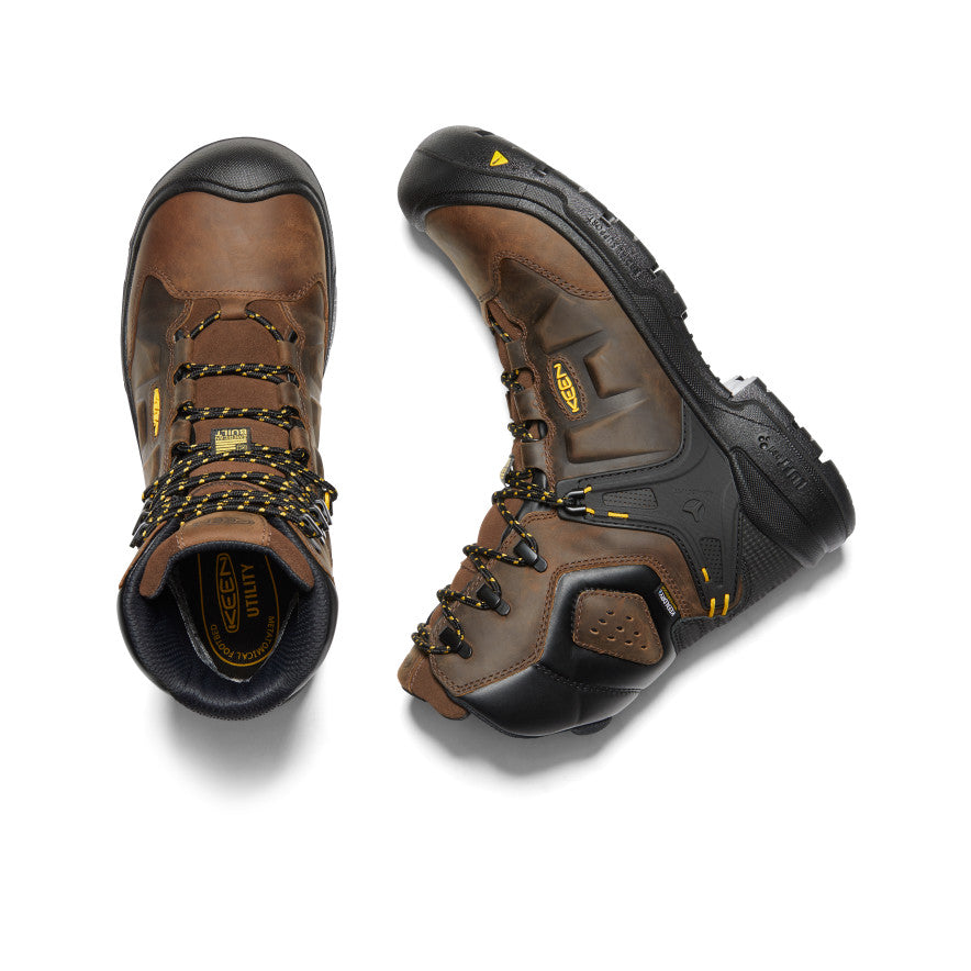 Keen Men's Dover 8" Waterproof Boot (Carbon Toe) Dark Earth/Black