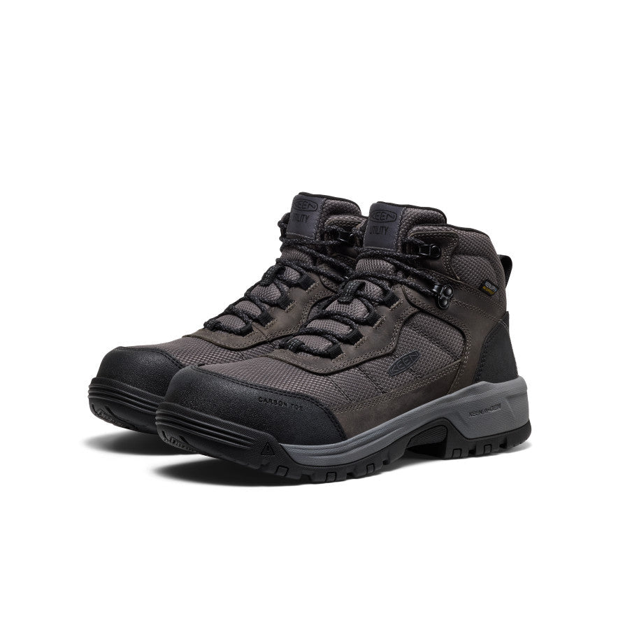 Keen Men's Skokie Waterproof Work Boot (Carbon Toe) Magnet/Black