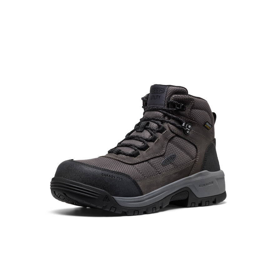 Keen Men's Skokie Waterproof Work Boot (Carbon Toe) Magnet/Black