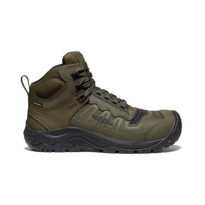 Keen Men's Reno Mid Waterproof (Carbon Toe) Dark Olive/Black