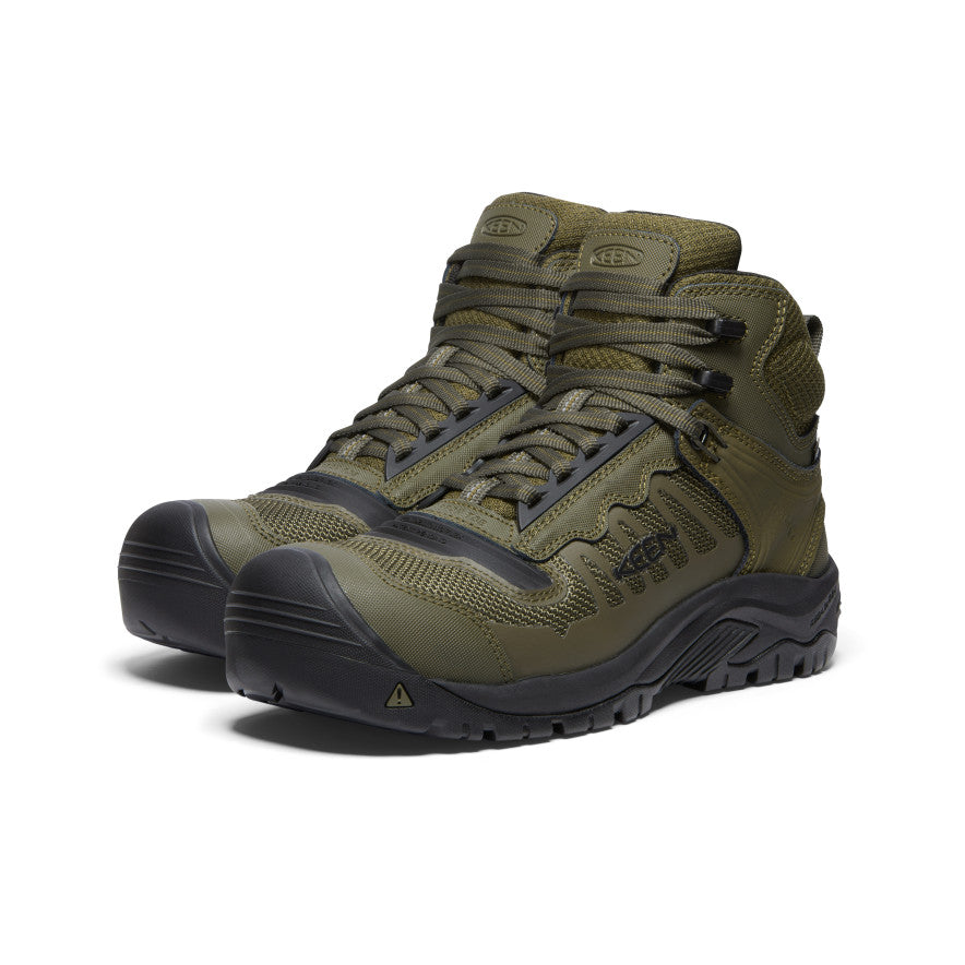 Keen Men's Reno Mid Waterproof (Carbon Toe) Dark Olive/Black
