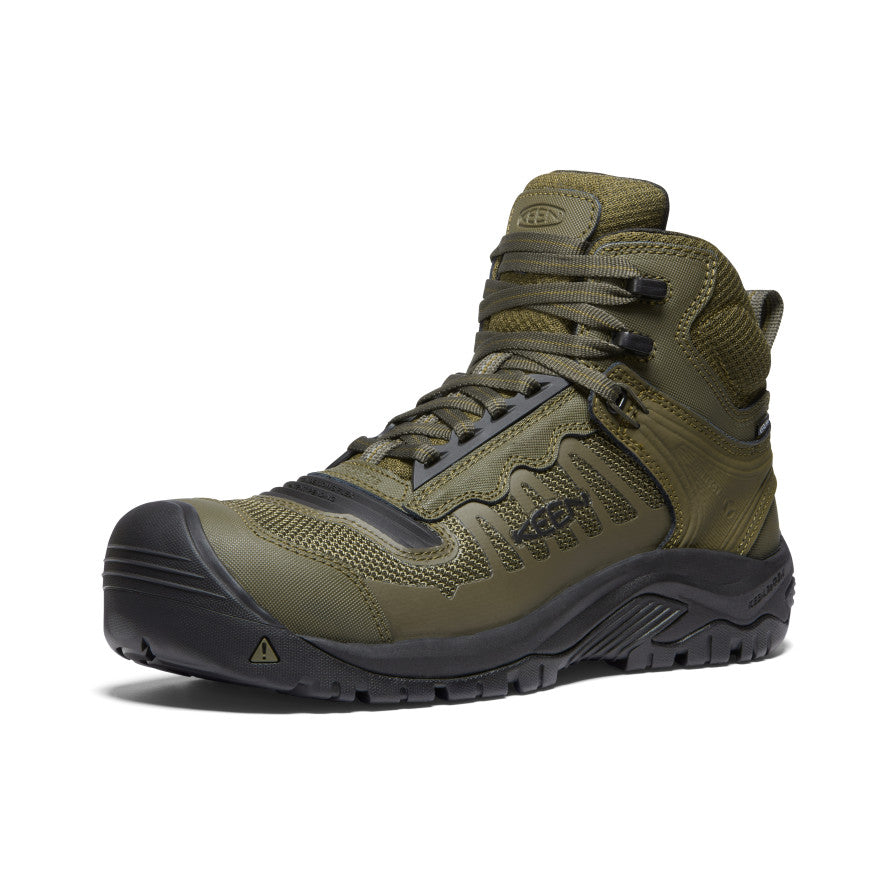 Keen Men's Reno Mid Waterproof (Carbon Toe) Dark Olive/Black