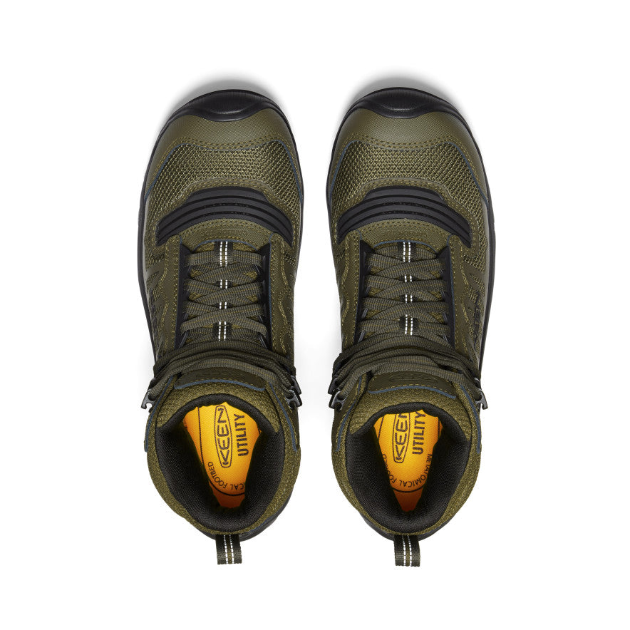 Keen Men's Reno Mid Waterproof (Carbon Toe) Dark Olive/Black