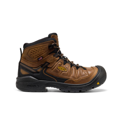 Keen Men's Targhee IV Waterproof Work Boot (Soft Toe) Belgian/Black