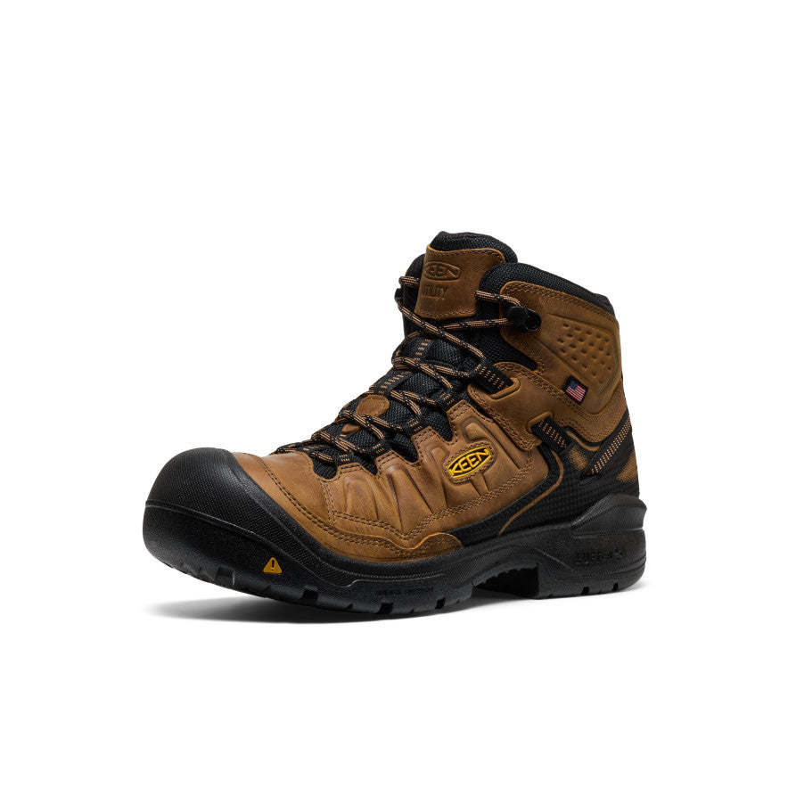 Keen Men's Targhee IV Waterproof Work Boot (Soft Toe) Belgian/Black