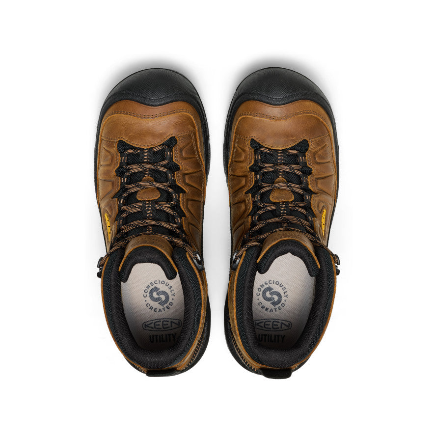 Keen Men's Targhee IV Waterproof Work Boot (Soft Toe) Belgian/Black