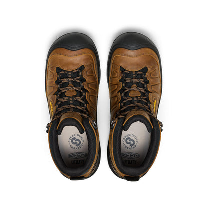 Keen Men's Targhee IV Waterproof Work Boot (Soft Toe) Belgian/Black