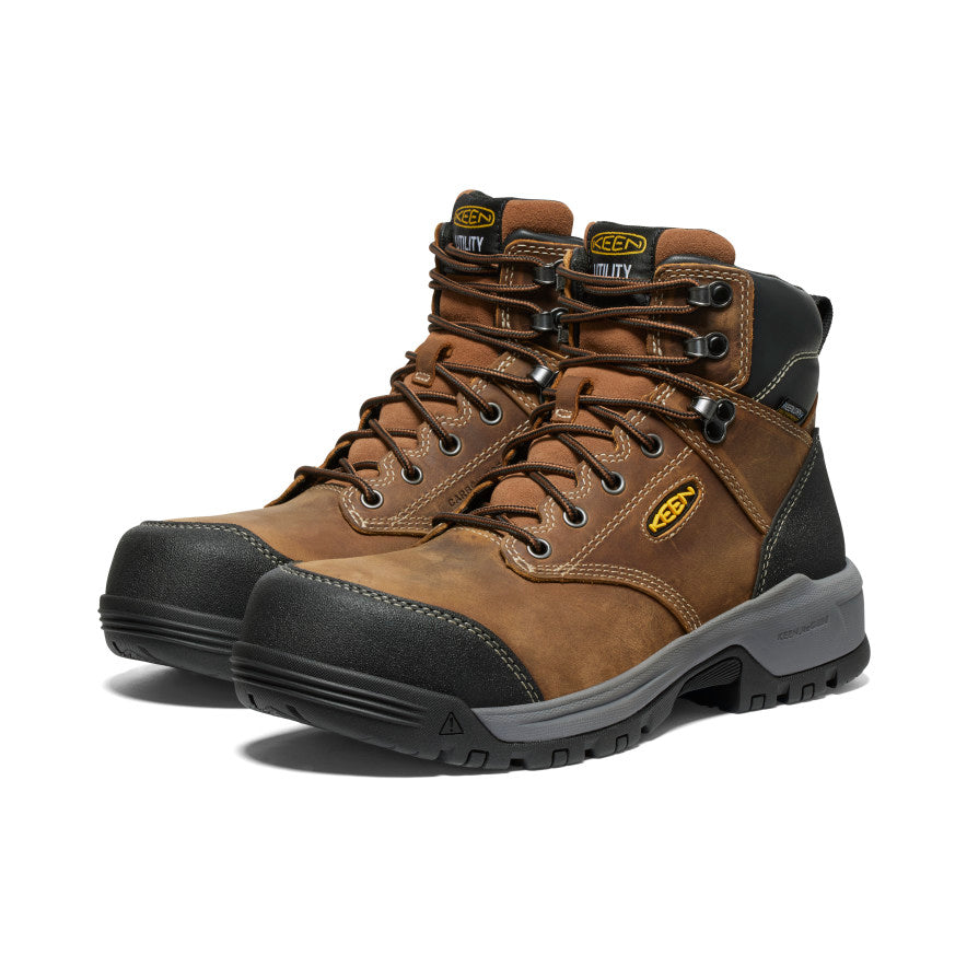 Keen Men's Evanston 6" Waterproof Boot (Carbon Toe) Bison/Black