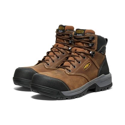 Keen Men's Evanston 6" Waterproof Boot (Carbon Toe) Bison/Black