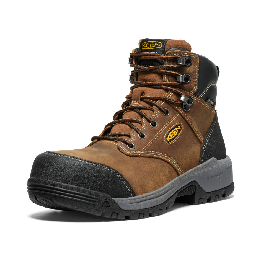 Keen Men's Evanston 6" Waterproof Boot (Carbon Toe) Bison/Black