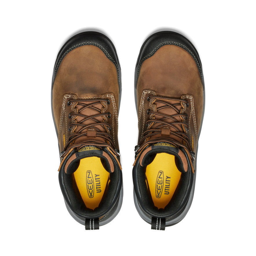 Keen Men's Evanston 6" Waterproof Boot (Carbon Toe) Bison/Black
