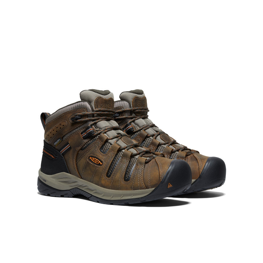 Keen Men's Flint II Waterproof Mid (Soft Toe) Black Olive/Brindle