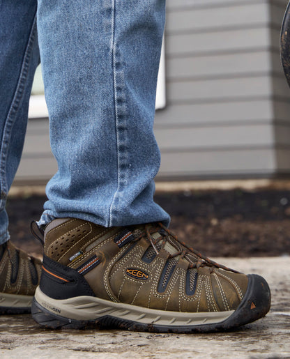 Keen Men's Flint II Waterproof Mid (Soft Toe) Black Olive/Brindle