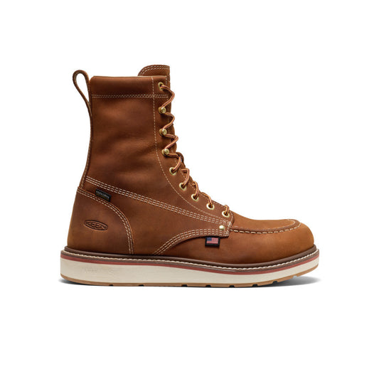 Keen Men's Liberty 8" Waterproof Boot (Soft Toe) Leather Brown/Birch