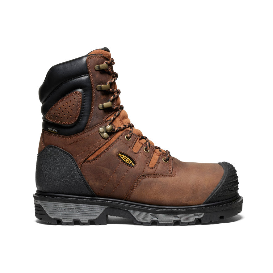 Keen Men's Camden 8" Insulated Waterproof Boot (Carbon Toe) Leather Brown/Black