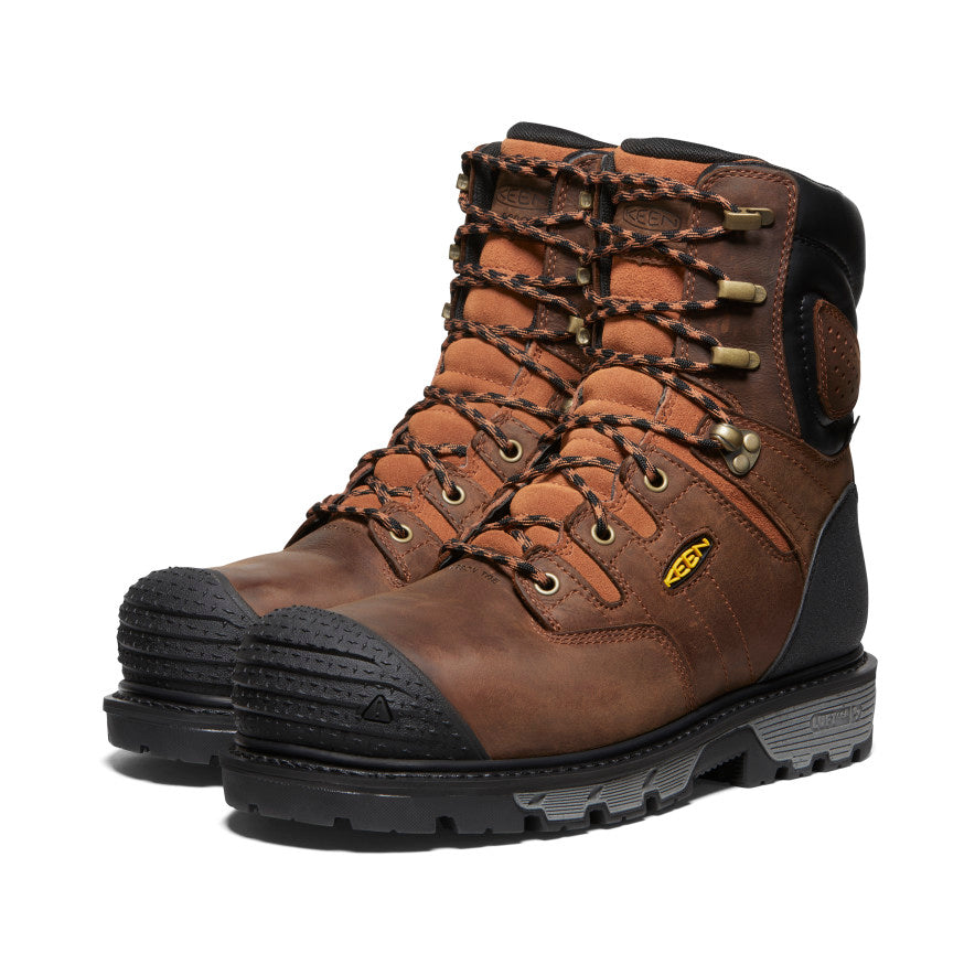 Keen Men's Camden 8" Insulated Waterproof Boot (Carbon Toe) Leather Brown/Black