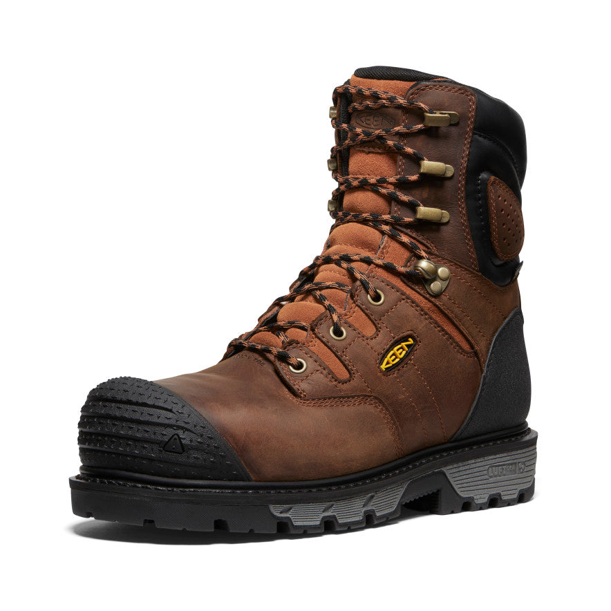 Keen Men's Camden 8" Insulated Waterproof Boot (Carbon Toe) Leather Brown/Black